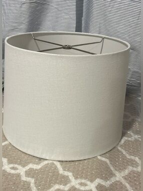 Neutral White Drum Lamp Shade by